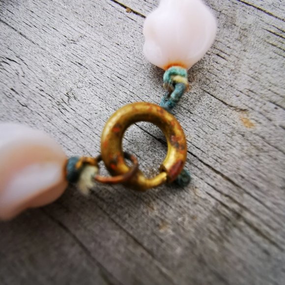 Vintage W. Germany Pale Pink Stone Beaded Necklace - Picture 8 of 13